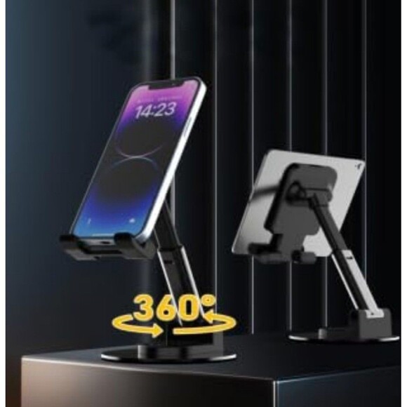 Phone Stand for Desk, 360 Degree Rotating Phone Stand Adjustable Cell Phone - Picture 3 of 8
